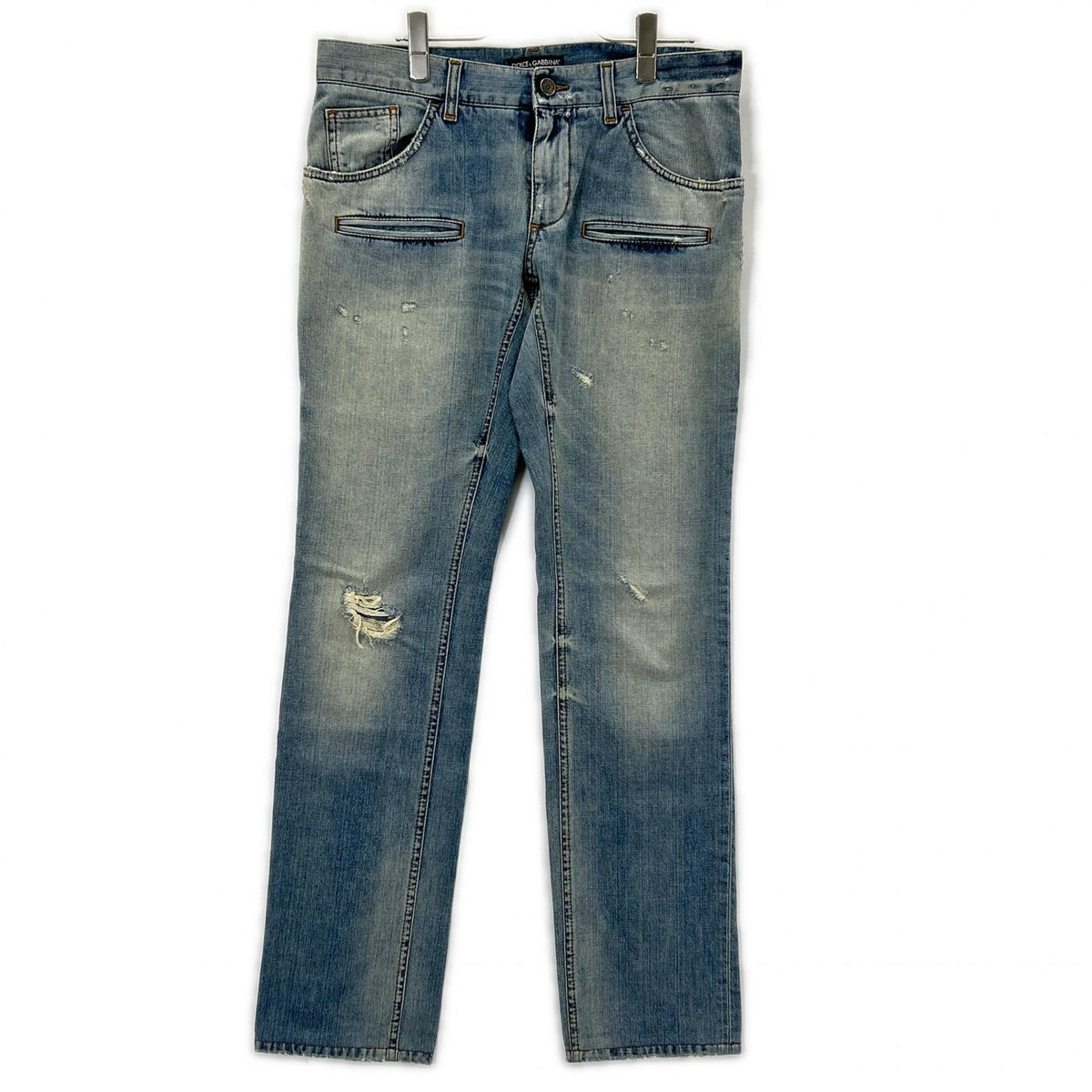 DOLCE&GABBANA ドルチェアンドガッバーナ G3FCLP ブルー 14GOLD ダメージデニムパンツ ボトムス