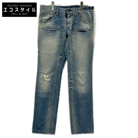 DOLCE&GABBANA Dolce & Gabbana G3FCLP blue 14GOLD distressed denim pants bottoms
