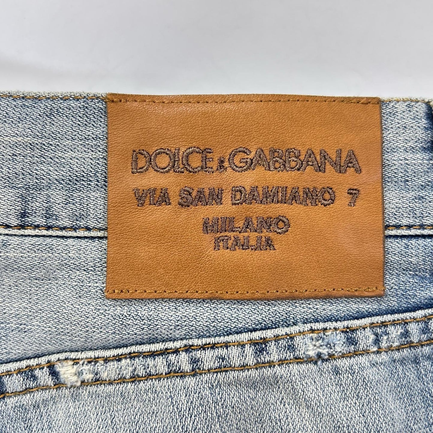 DOLCE&GABBANA ドルチェアンドガッバーナ G3FCLP ブルー 14GOLD ダメージデニムパンツ ボトムス