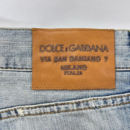 DOLCE&GABBANA ドルチェアンドガッバーナ G3FCLP ブルー 14GOLD ダメージデニムパンツ ボトムス