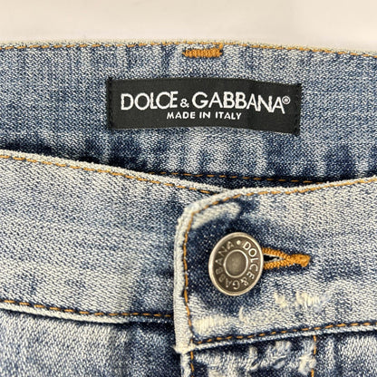 DOLCE&GABBANA ドルチェアンドガッバーナ G3FCLP ブルー 14GOLD ダメージデニムパンツ ボトムス