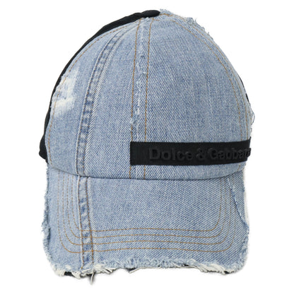 DOLCE&GABBANA ドルチェアンドガッバーナ 【美品/国内正規】GH509Z GEQ95 ラバーロゴ デニム切替 キャップ 帽子