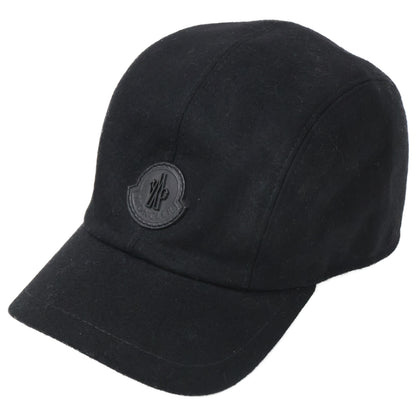 MONCLER モンクレール 【美品】BERRETTO ウール レザーロゴワッペン ベースボールキャップ 帽子