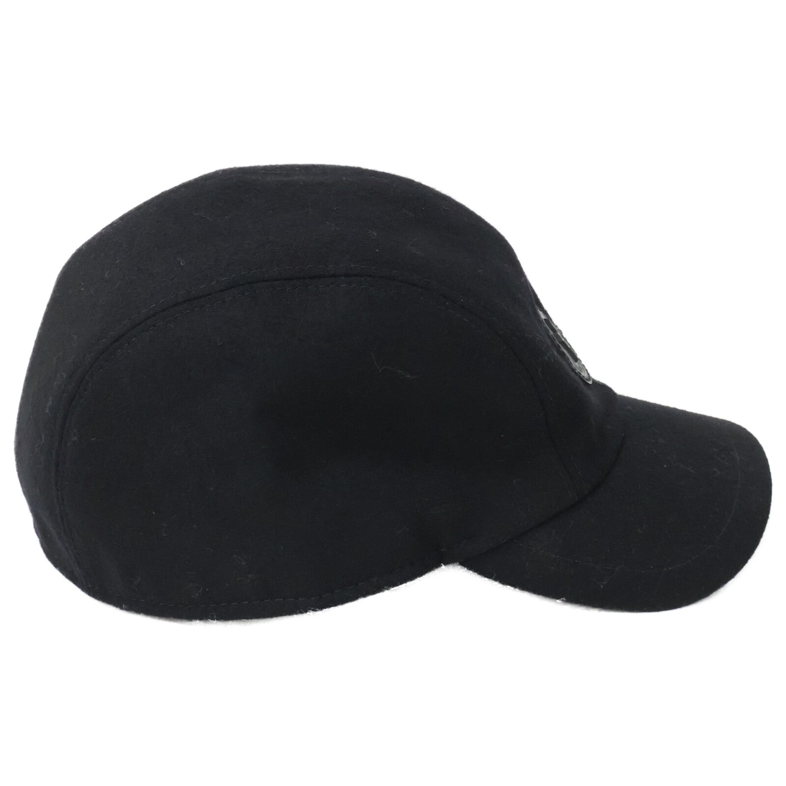 MONCLER モンクレール 【美品】BERRETTO ウール レザーロゴワッペン ベースボールキャップ 帽子
