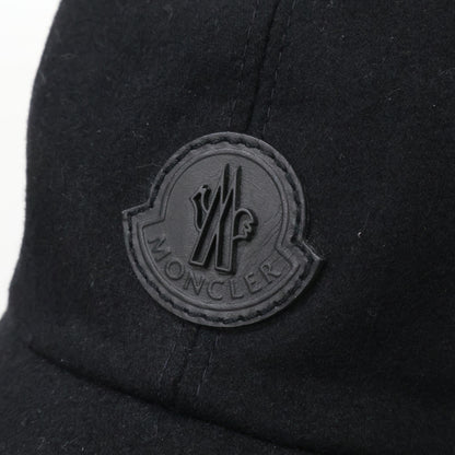 MONCLER モンクレール 【美品】BERRETTO ウール レザーロゴワッペン ベースボールキャップ 帽子