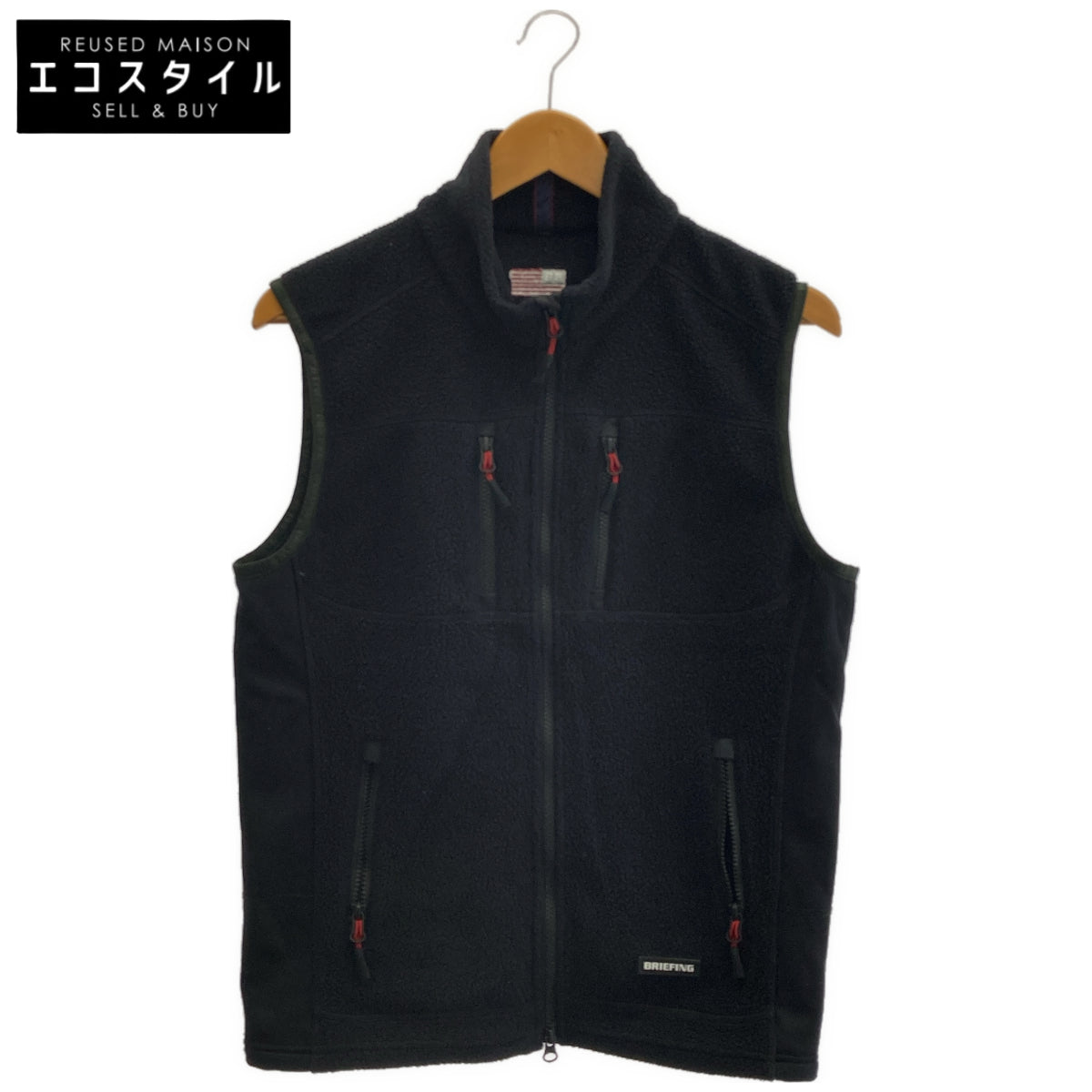 BRIEFING Briefing BRG213M46 Black Fleece Vest Top
