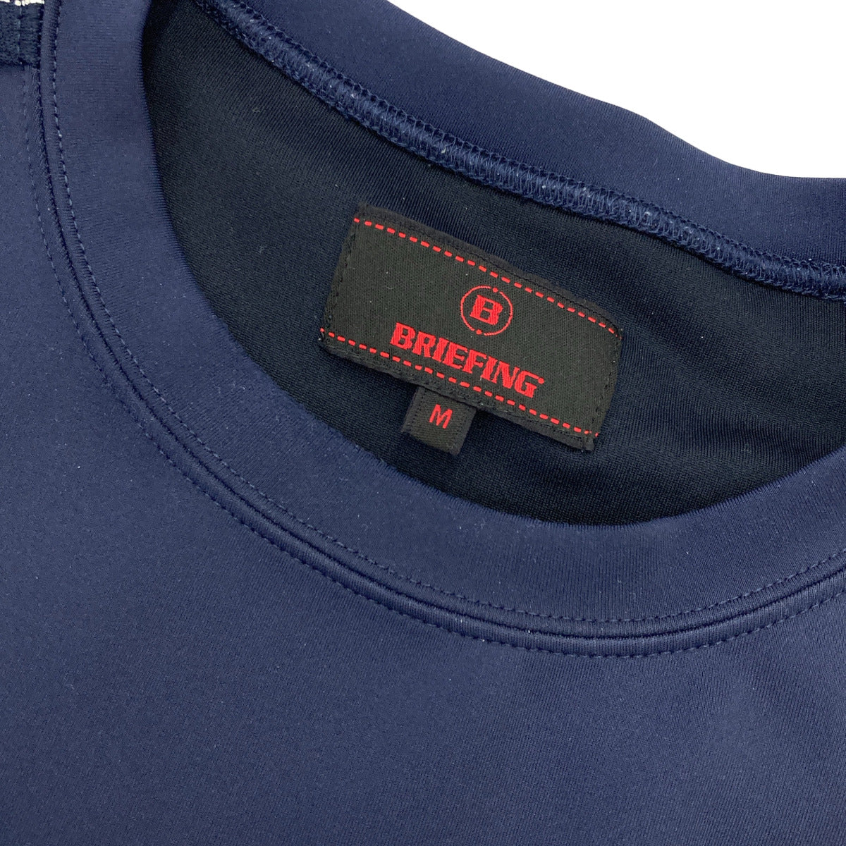 BRIEFING Briefing BRG221M37 Navy Side Logo Stripe Crew-Neck Sweatshirt Top