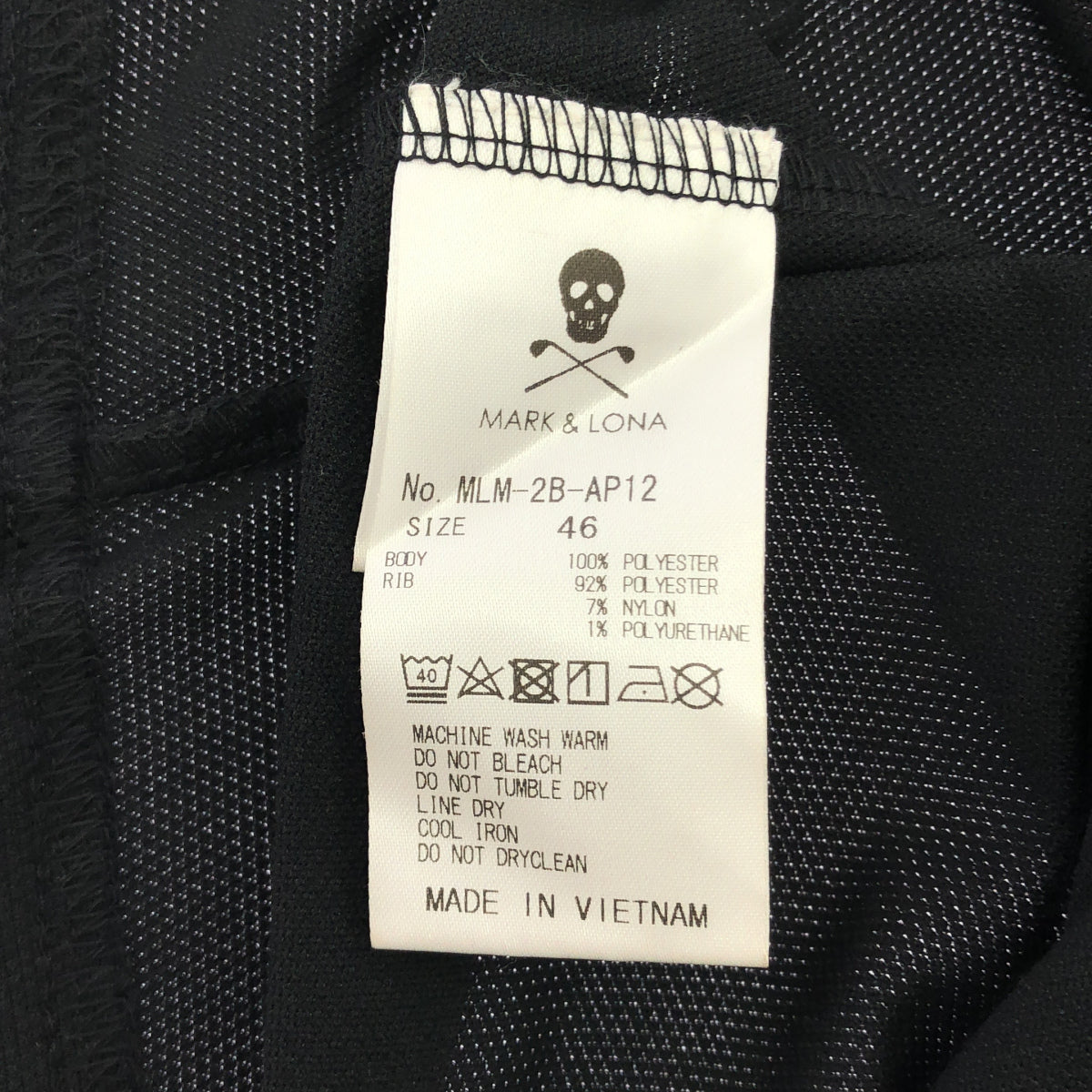 MARK&LONA マークアンドロナ MLM-2B-AP12 ブラック ポリエステル GOLF OR DIE ポロシャツ トップス