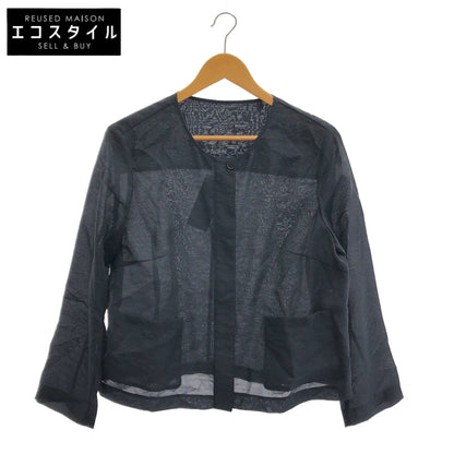 MACKINTOSH LONDON マッキントッシュロンドン G7E15-534-28 ネイビー シャイニーシアーノーカラージャケット トップス