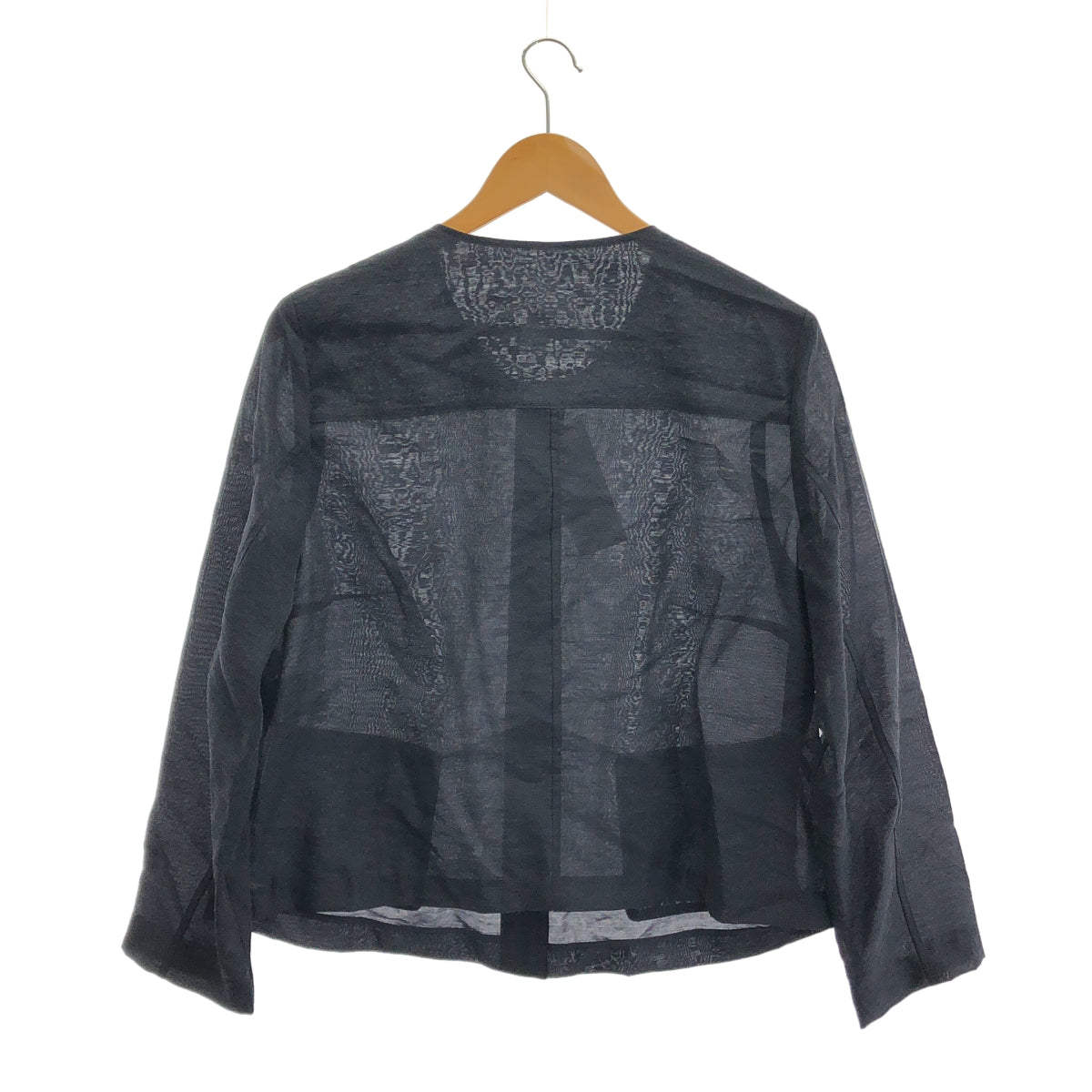 MACKINTOSH LONDON マッキントッシュロンドン G7E15-534-28 ネイビー シャイニーシアーノーカラージャケット トップス