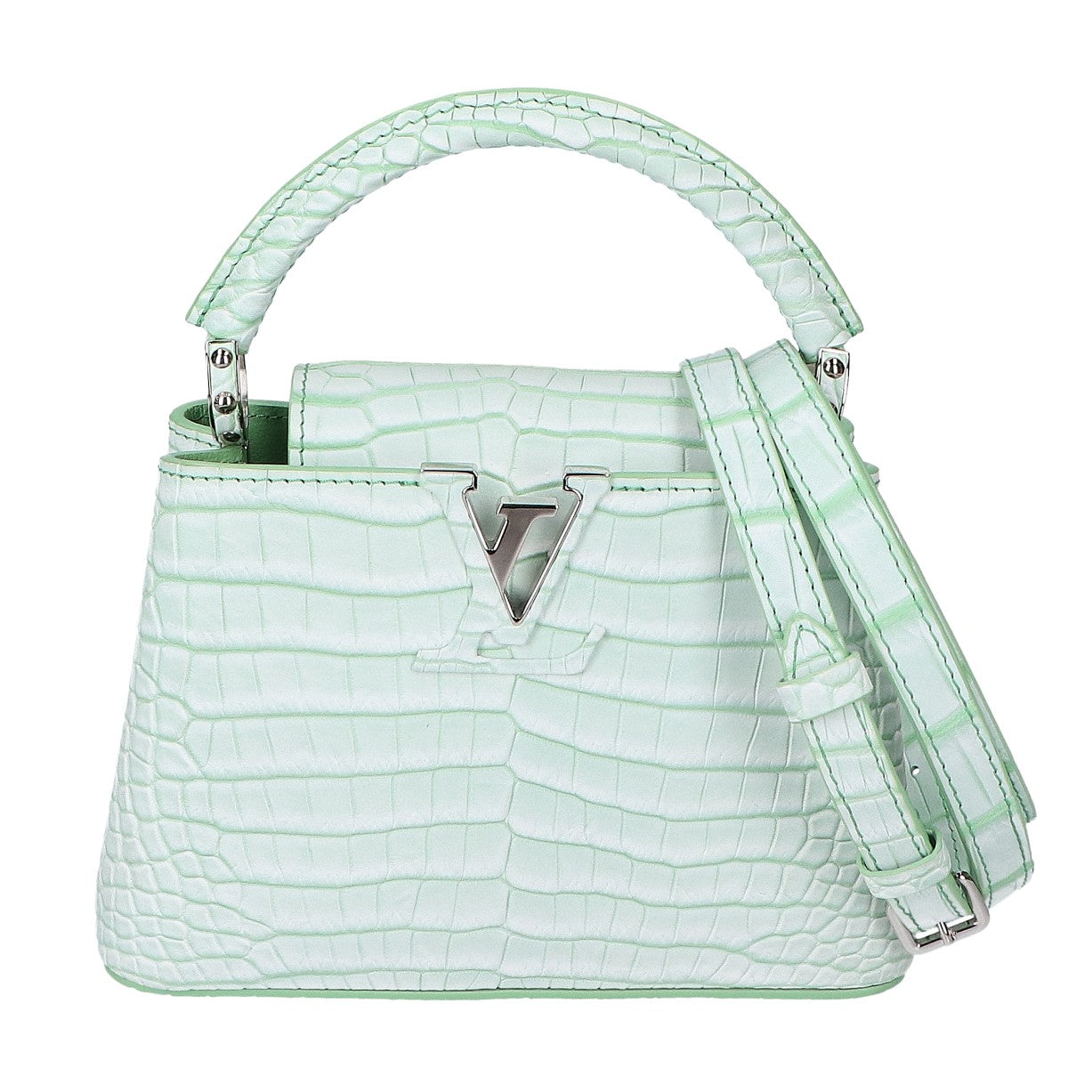 LOUIS VUITTON ルイヴィトン 新品同様 クロコダイル ニロティカス ポロサス マット カプシーヌミニ 2WAY ハンドバッグ