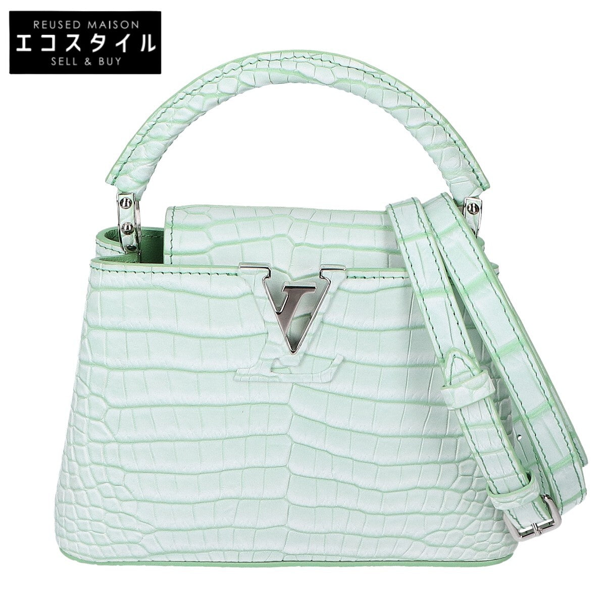 LOUIS VUITTON ルイヴィトン 新品同様 クロコダイル ニロティカス ポロサス マット カプシーヌミニ 2WAY ハンドバッグ