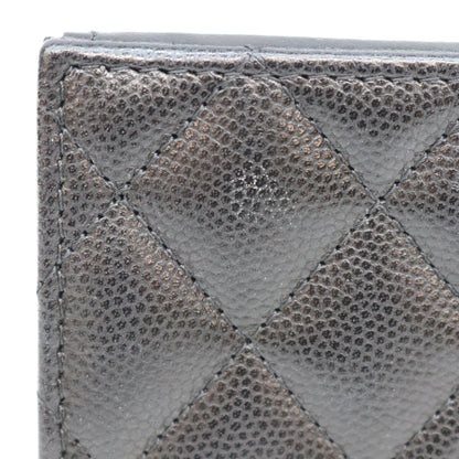 CHANEL シャネル AP3725 黒 ココマーク スター キャビアスキン シルバー金具 三つ折り 財布 三つ折り財布（小銭入れあり）