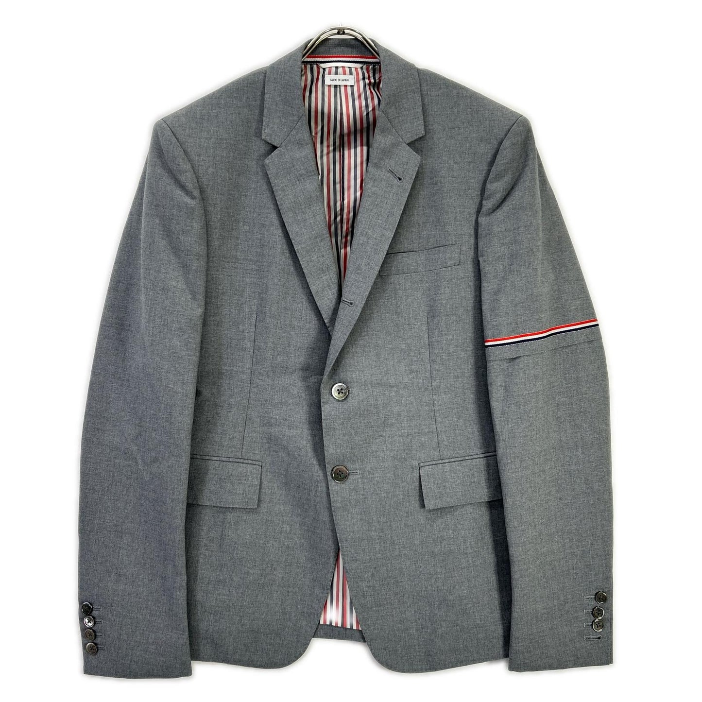 THOM BROWNE トムブラウン MJC187A-02872-035 グレー RWBアームセルビッジハイアームホール 3Bジャケット ジャケット