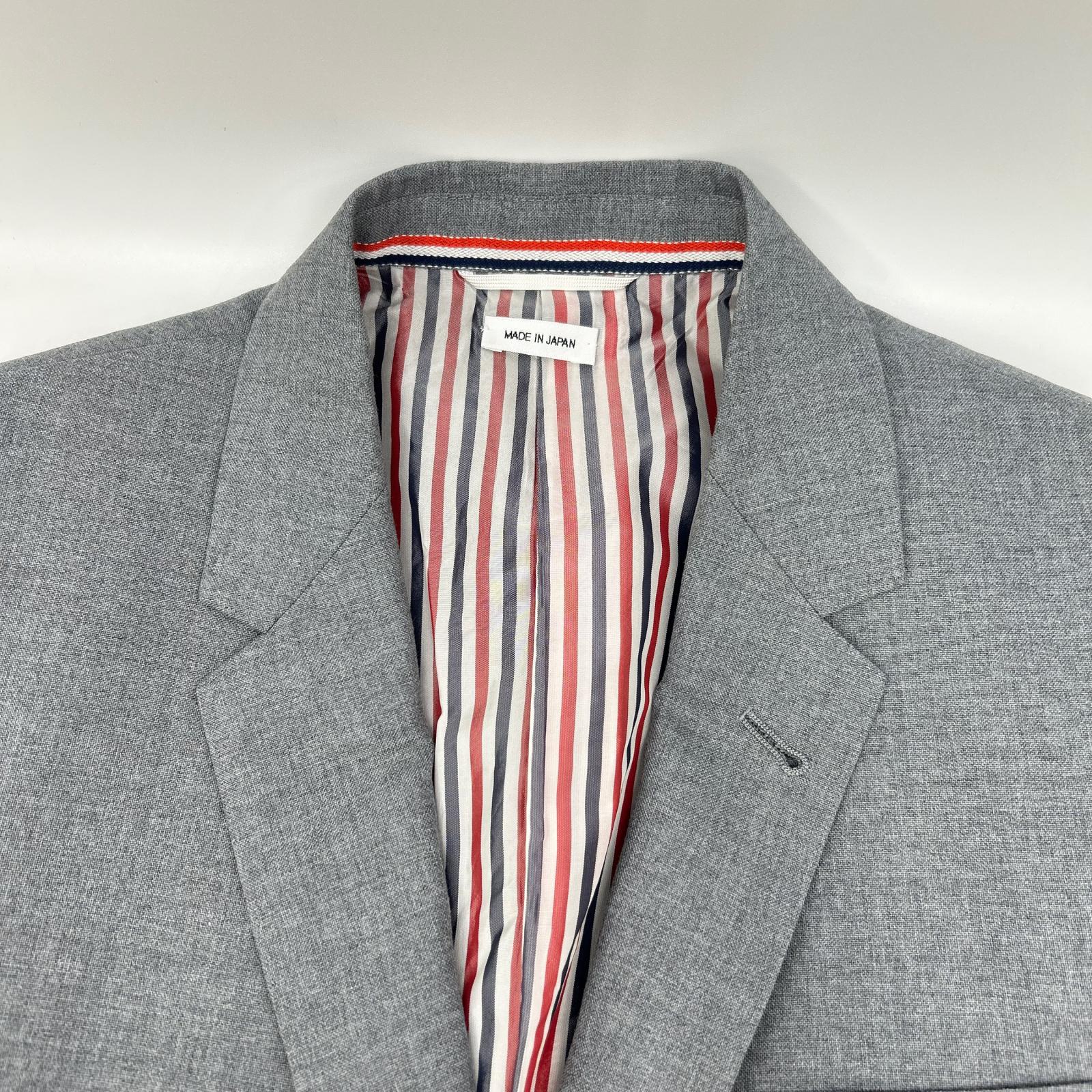 THOM BROWNE トムブラウン MJC187A-02872-035 グレー RWBアームセルビッジハイアームホール 3Bジャケット ジャケット
