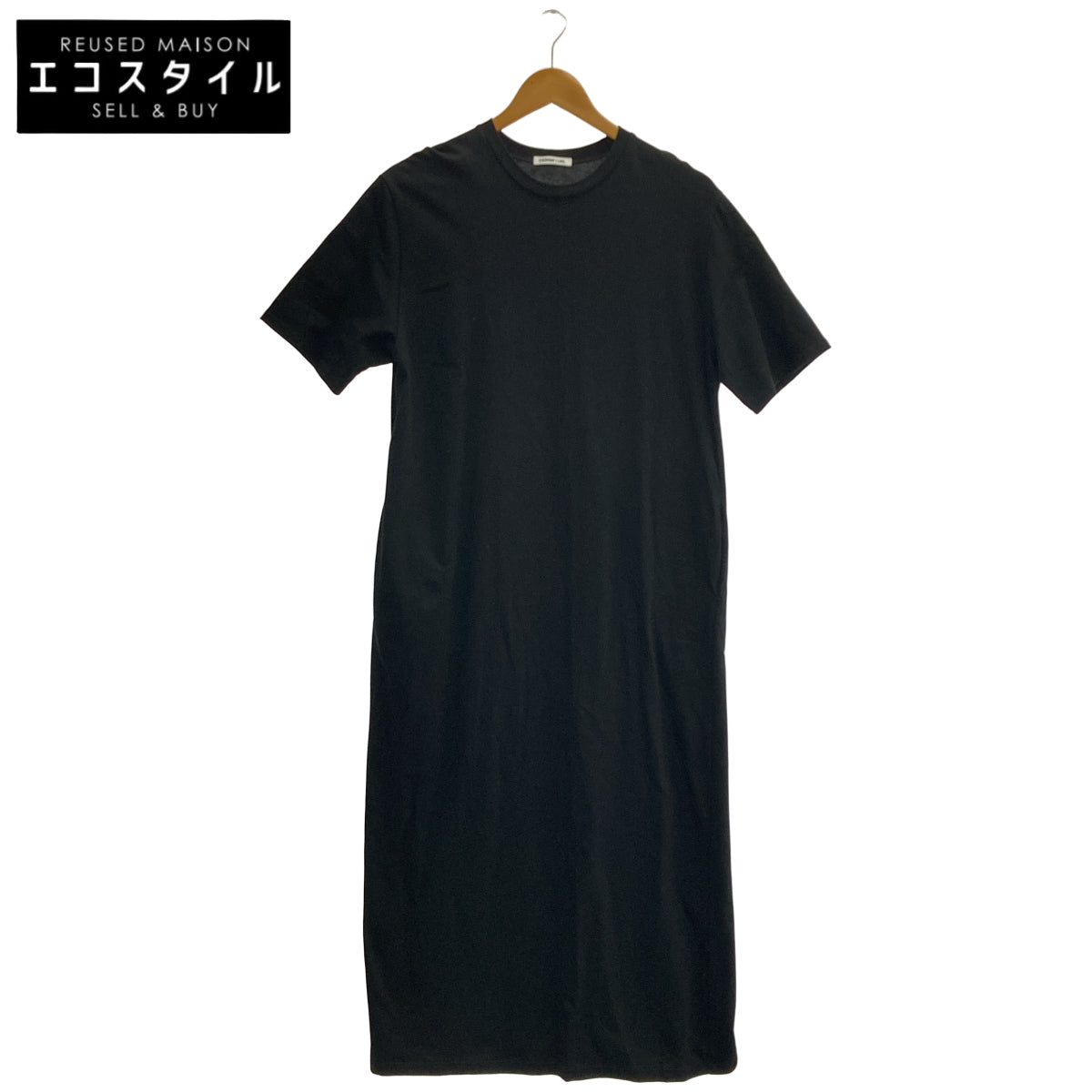 EVERY DAY I LIKE Every Day I Like 24SS Black Cotton Minimal T-Shirt Dress One-Piece Top