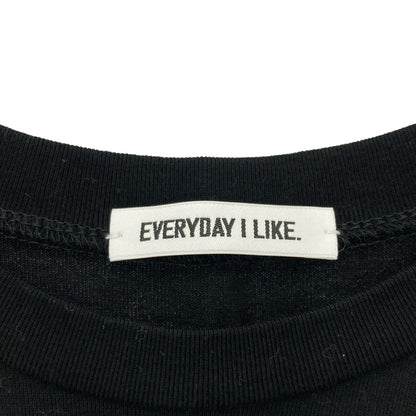 EVERY DAY I LIKE エブリデイアイライク 24SS ブラック コットン ミニマルTシャツドレス ワンピース トップス