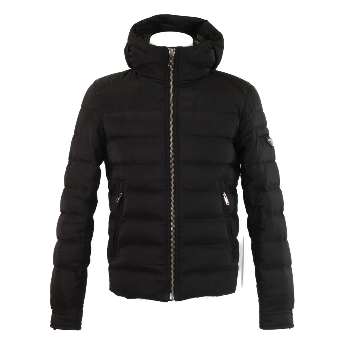 PRADA Prada [Domestic authorized item] SGH072 R232 1060 triangle logo plaque hooded down jacket jacket