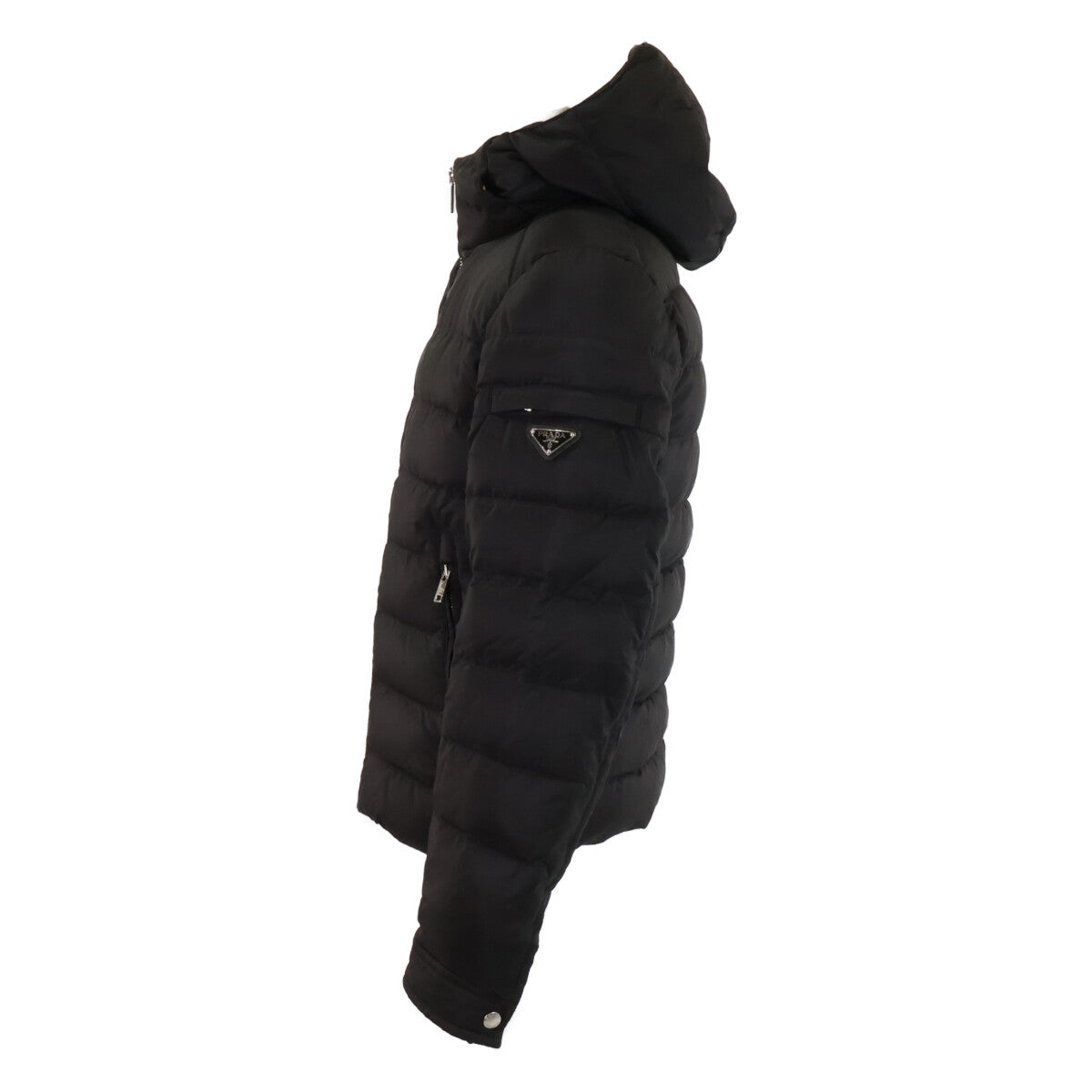PRADA Prada [Domestic authorized item] SGH072 R232 1060 triangle logo plaque hooded down jacket jacket