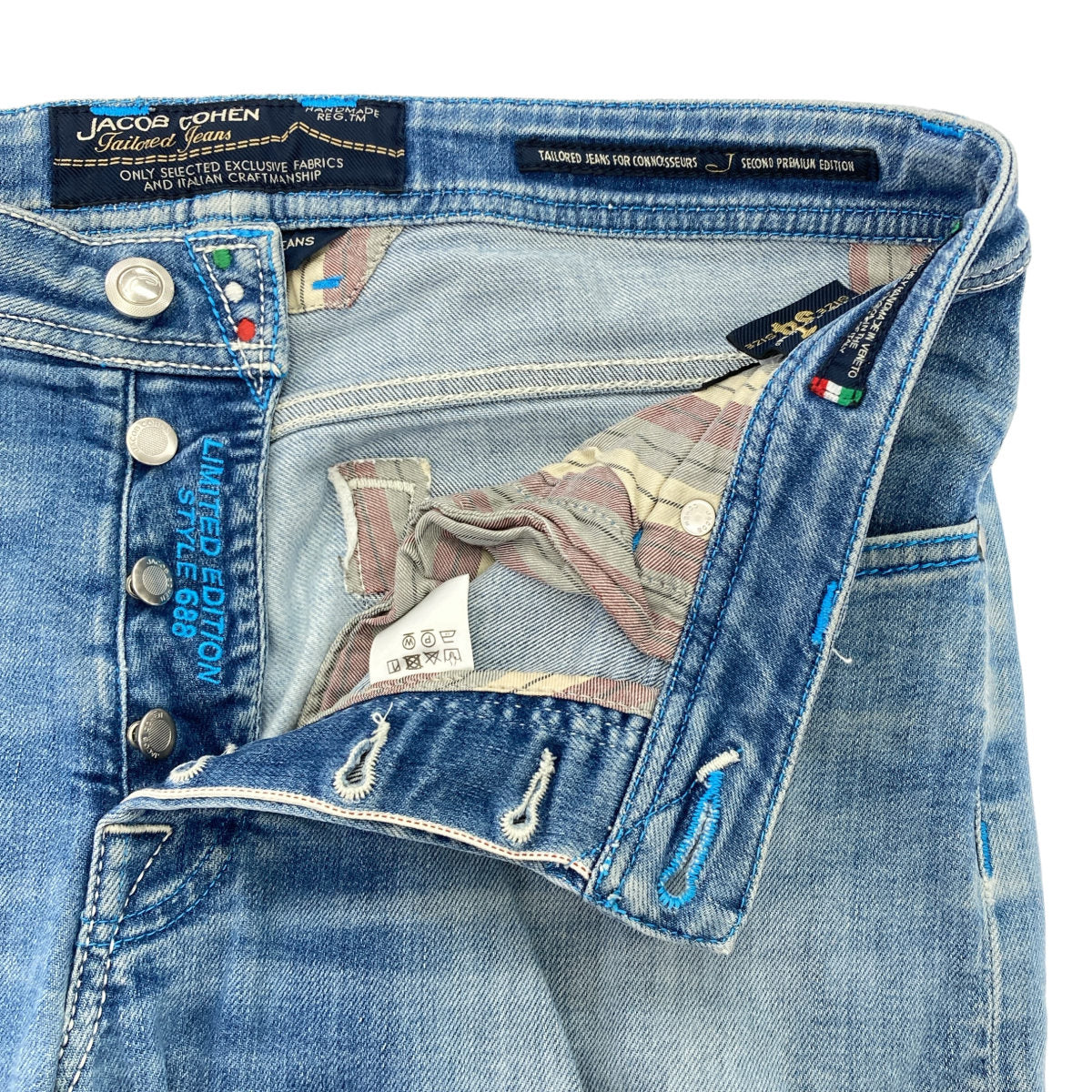 JACOB COHEN ヤコブコーエン J688 ライトブルー LIMITED EDITION ダメージデニムパンツ ボトムス