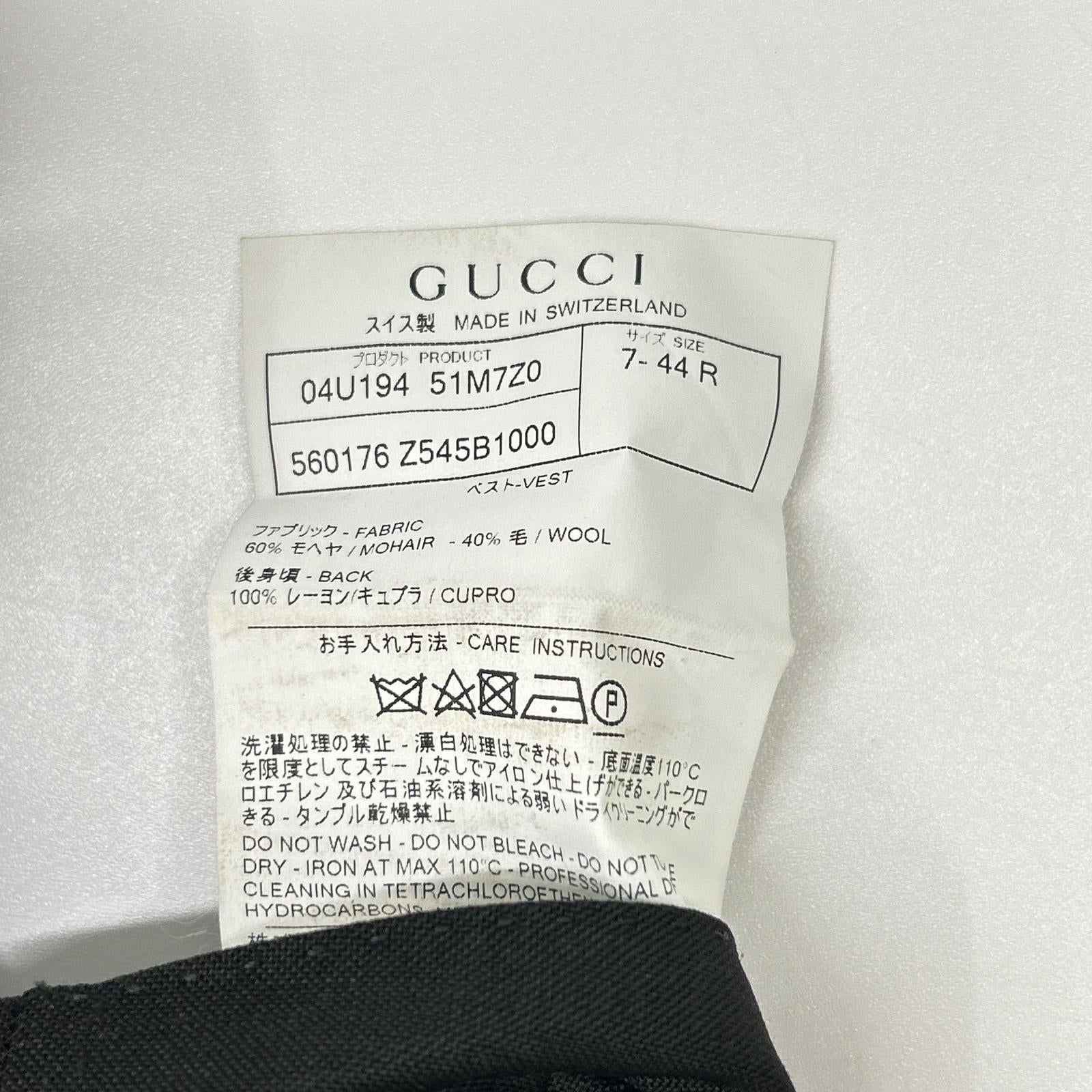 GUCCI グッチ 51M7Z0 ブラック モヘヤ×ウール タキシード ジレ ベスト