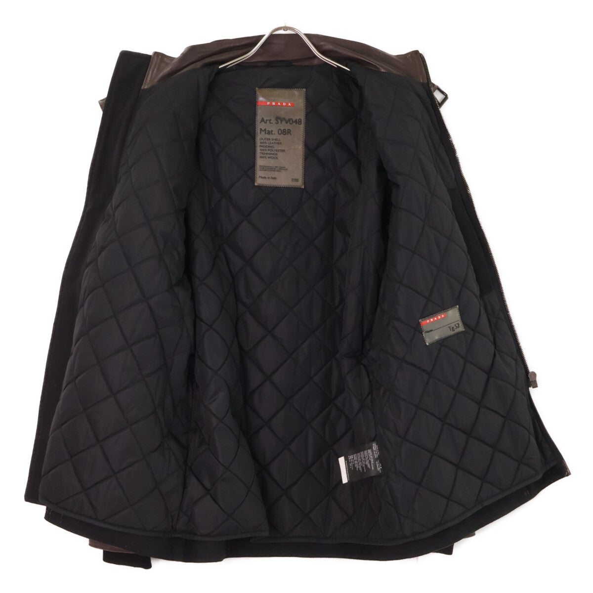 PRADA SPORT プラダスポーツ 【国内正規】STV048 ジップアップ 中綿 レザージャケット ジャケット