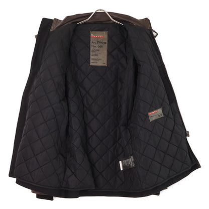 PRADA SPORT プラダスポーツ 【国内正規】STV048 ジップアップ 中綿 レザージャケット ジャケット