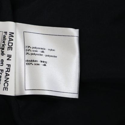CHANEL シャネル 【美品】P35265V23151 スポーツライン 総柄 シルク混 ノーカラージャケット ジャケット