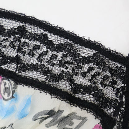 CHANEL 07C P29955V19739 Silk Graffiti CC Lace-Trim Camisole Tops