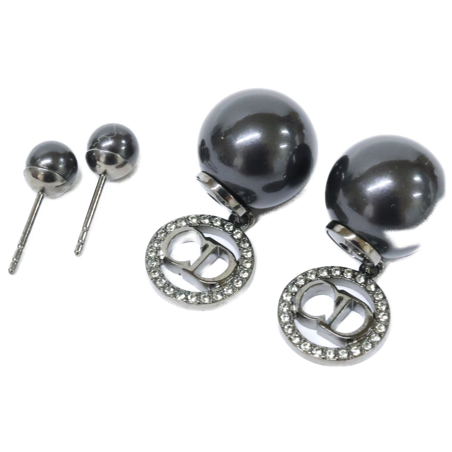 DIOR ディオール 【美品】TRIBALES トライバル メタル レジンパール クリスタル ピアス