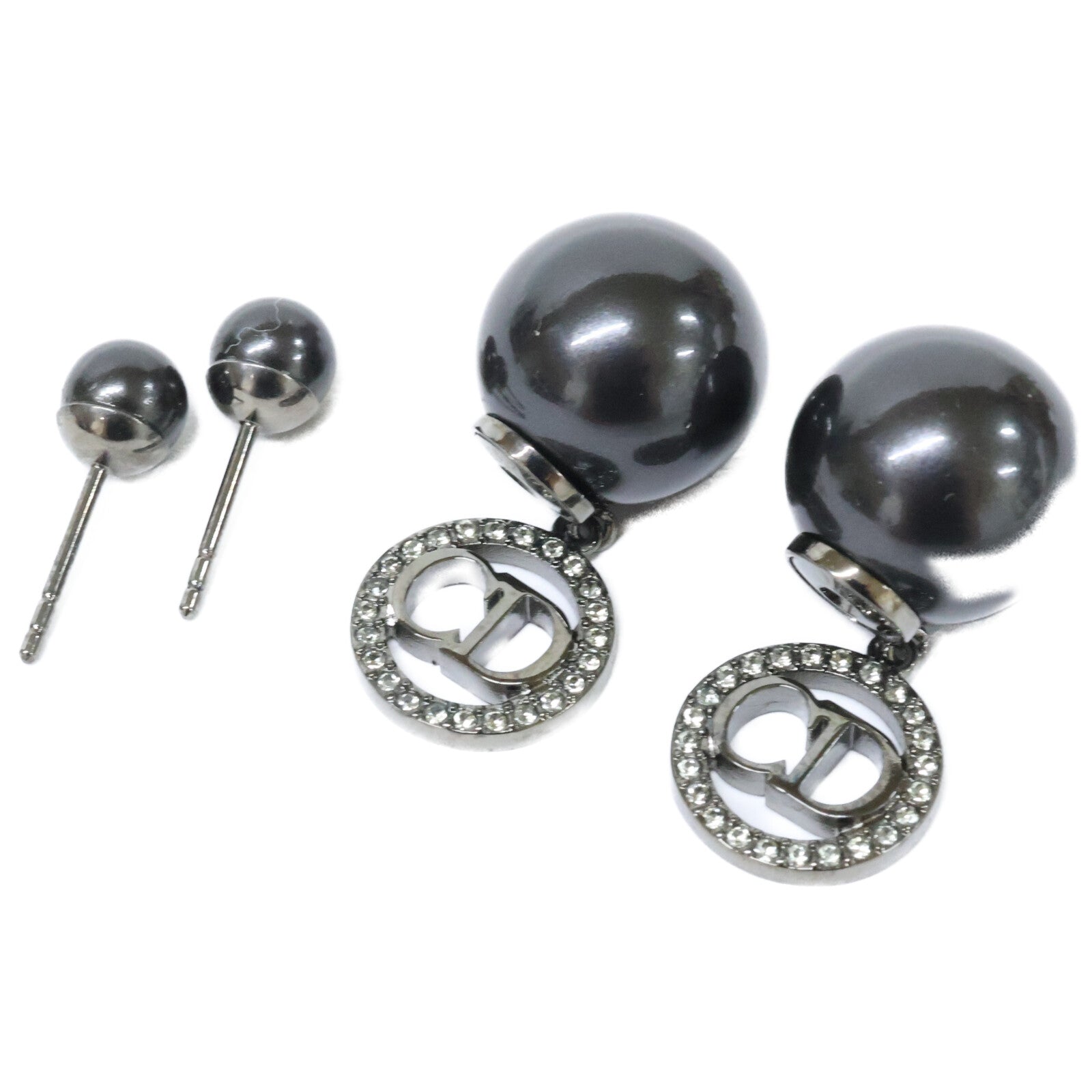 DIOR ディオール 【美品】TRIBALES トライバル メタル レジンパール クリスタル ピアス