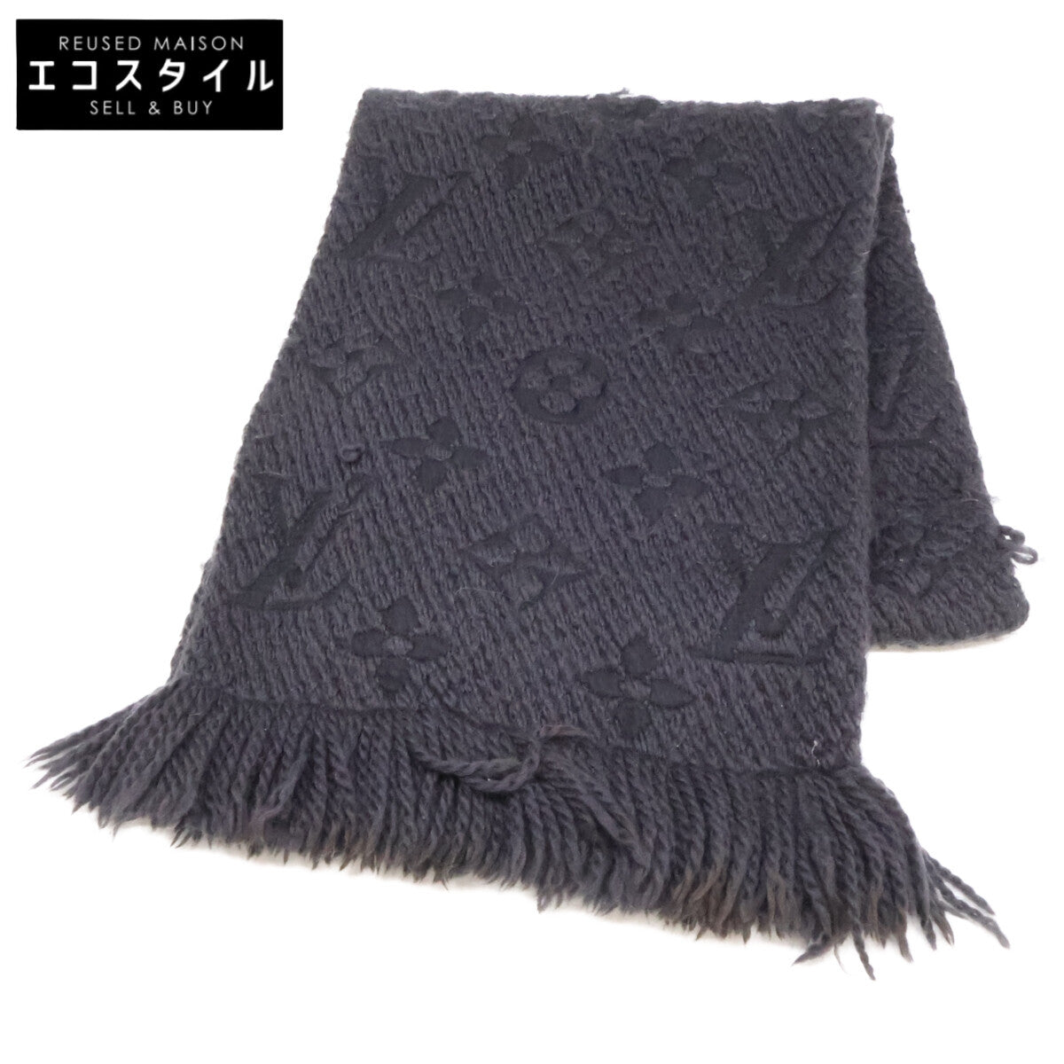 LOUIS VUITTON ルイヴィトン M72431 ウールｘシルク エシャルプ ロゴマニア マフラー