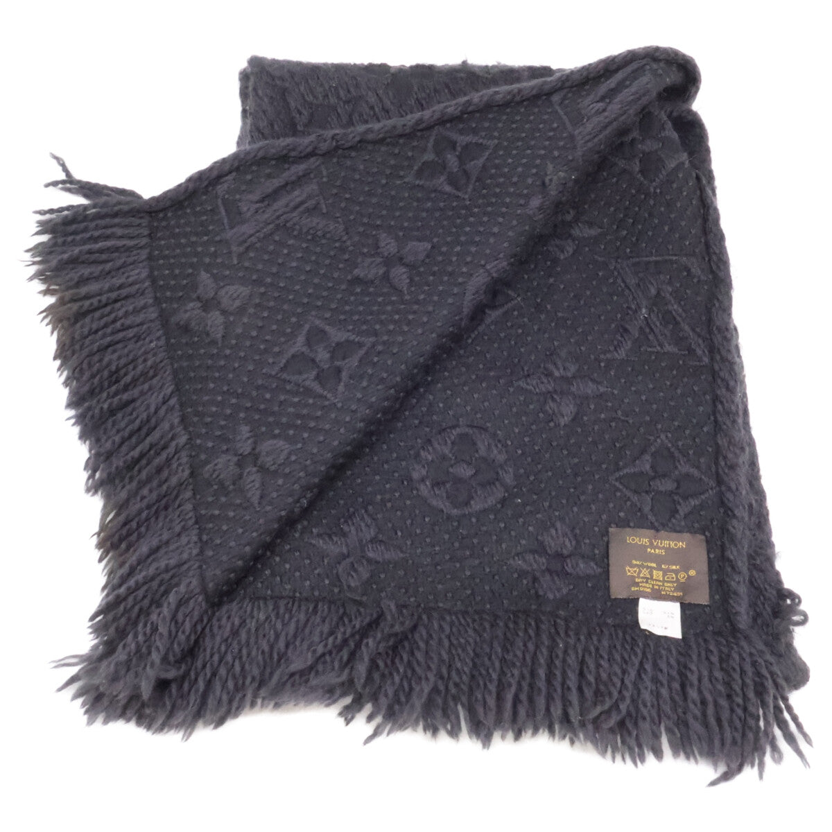 LOUIS VUITTON ルイヴィトン M72431 ウールｘシルク エシャルプ ロゴマニア マフラー