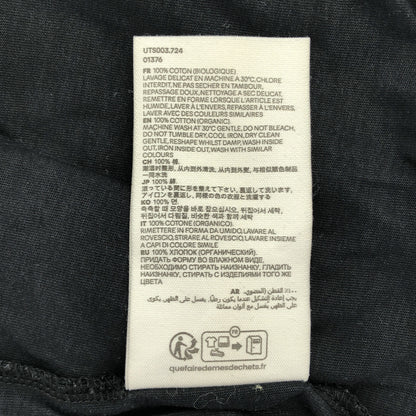 AMI PARIS アミパリス ブラック コットン ロゴ刺繍 Tシャツ トップス