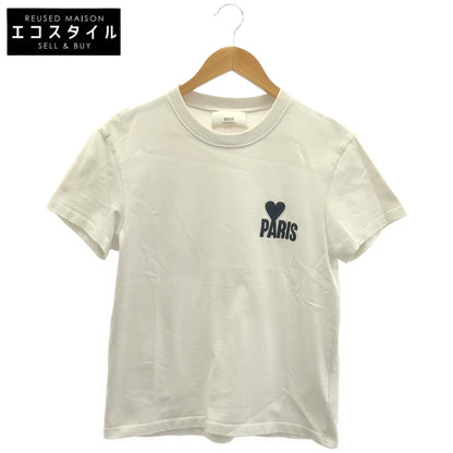 AMI PARIS アミパリス ホワイト ロゴ刺繍 Tシャツ トップス