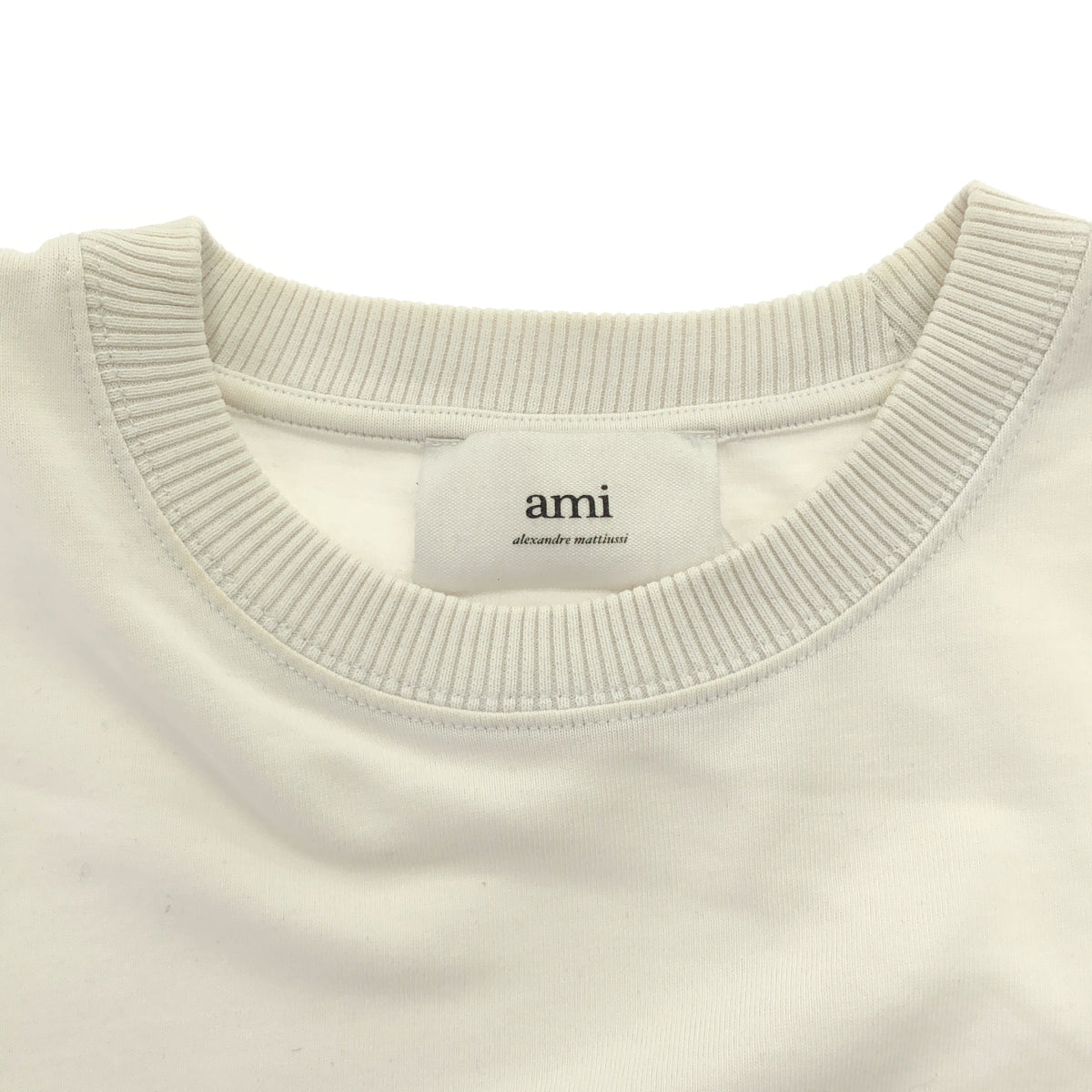 AMI PARIS アミパリス ホワイト ロゴ刺繍 Tシャツ トップス