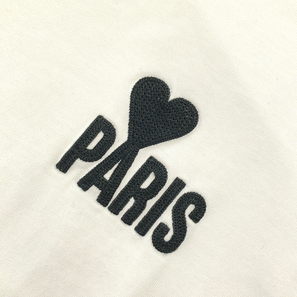 AMI PARIS アミパリス ホワイト ロゴ刺繍 Tシャツ トップス
