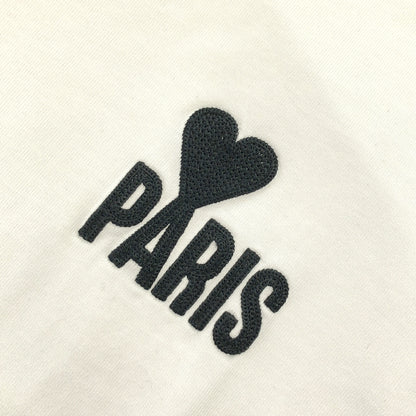 AMI PARIS アミパリス ホワイト ロゴ刺繍 Tシャツ トップス
