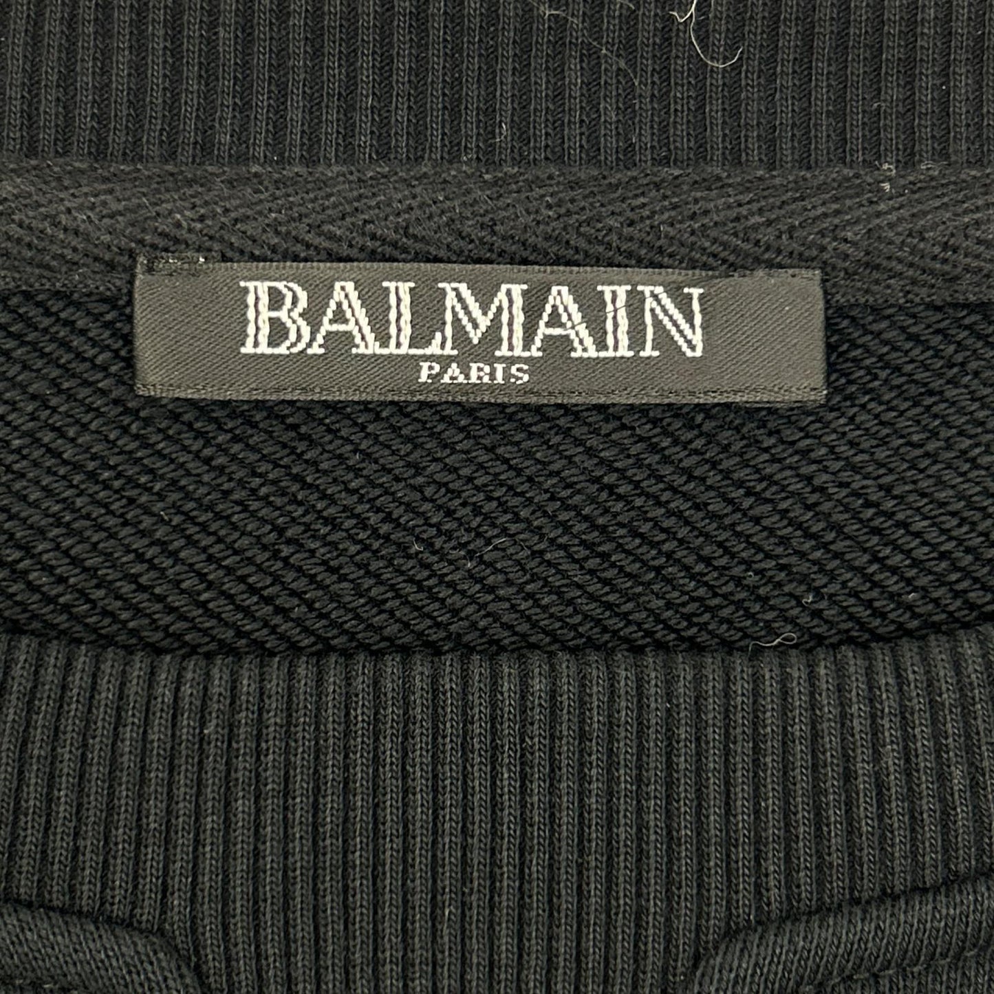 BALMAIN バルマン ブラック ラメ ロゴ スウェット トップス