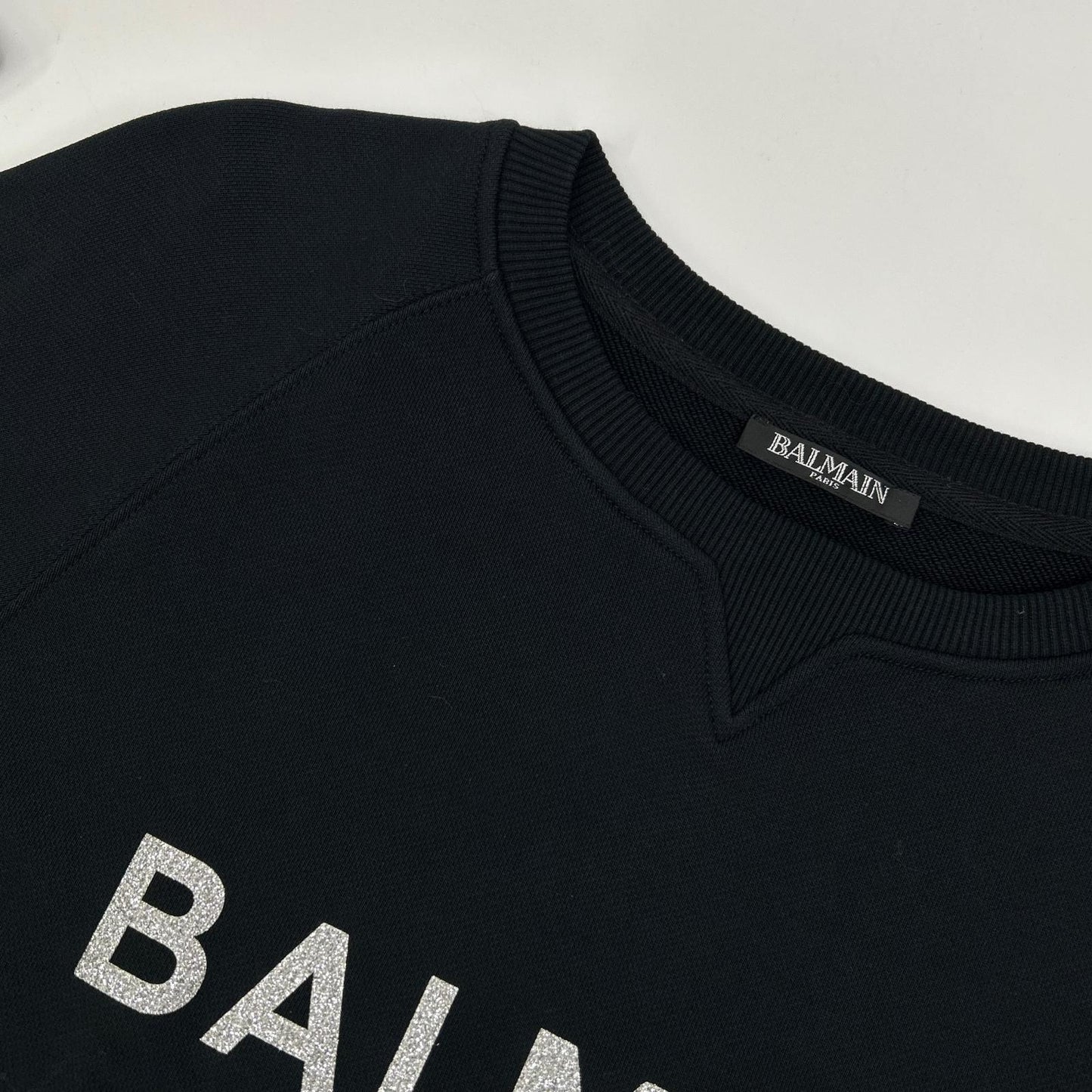 BALMAIN バルマン ブラック ラメ ロゴ スウェット トップス