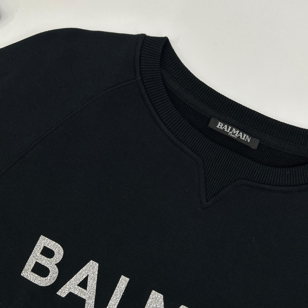 BALMAIN バルマン ブラック ラメ ロゴ スウェット トップス