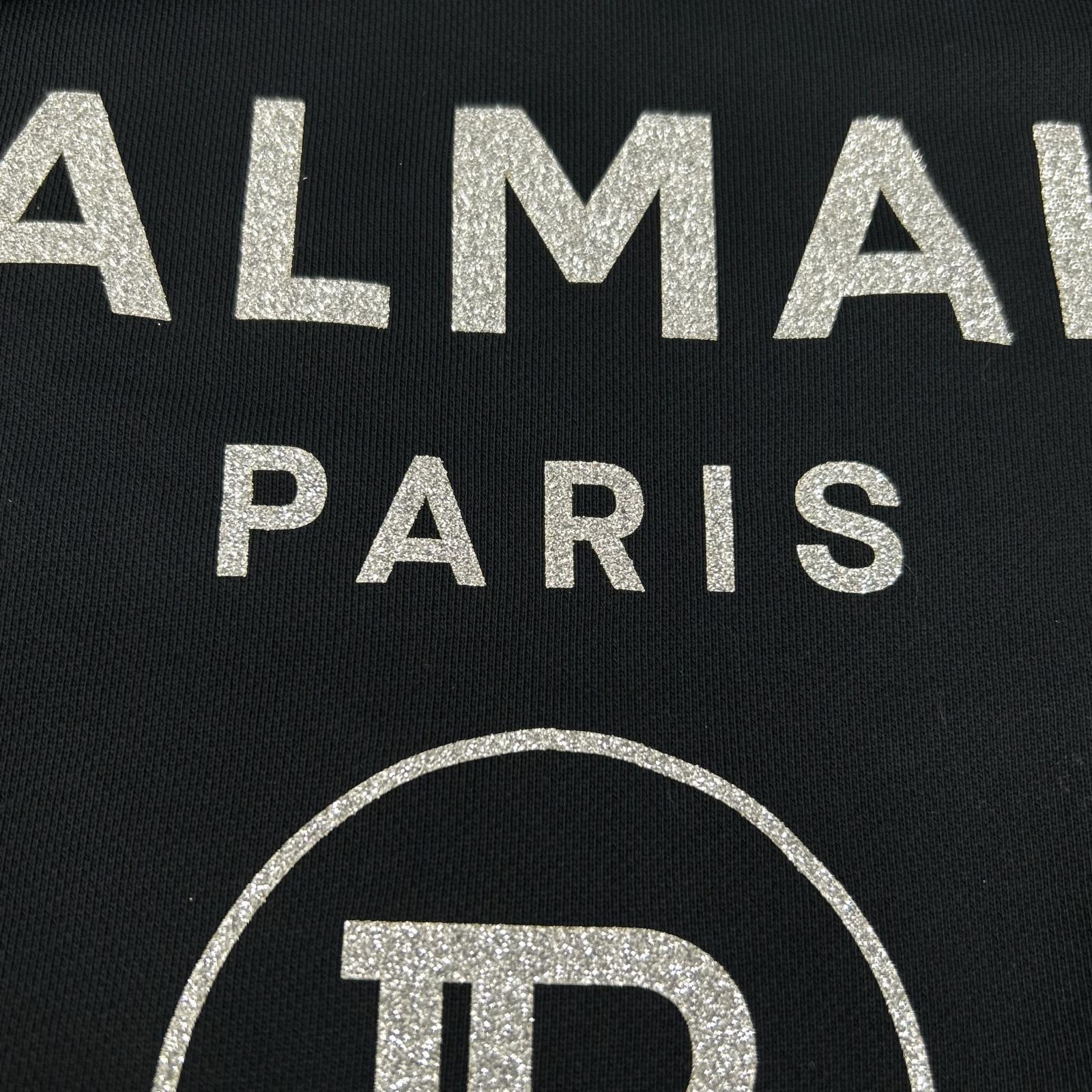 BALMAIN バルマン ブラック ラメ ロゴ スウェット トップス