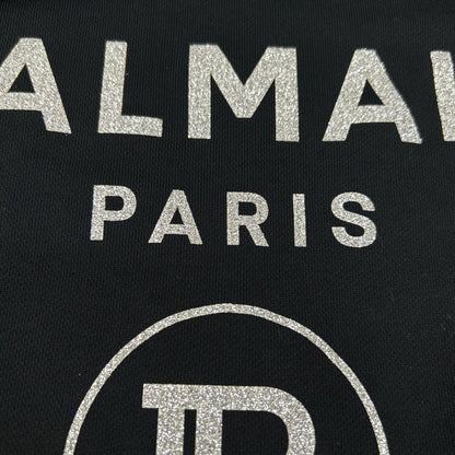 BALMAIN バルマン ブラック ラメ ロゴ スウェット トップス