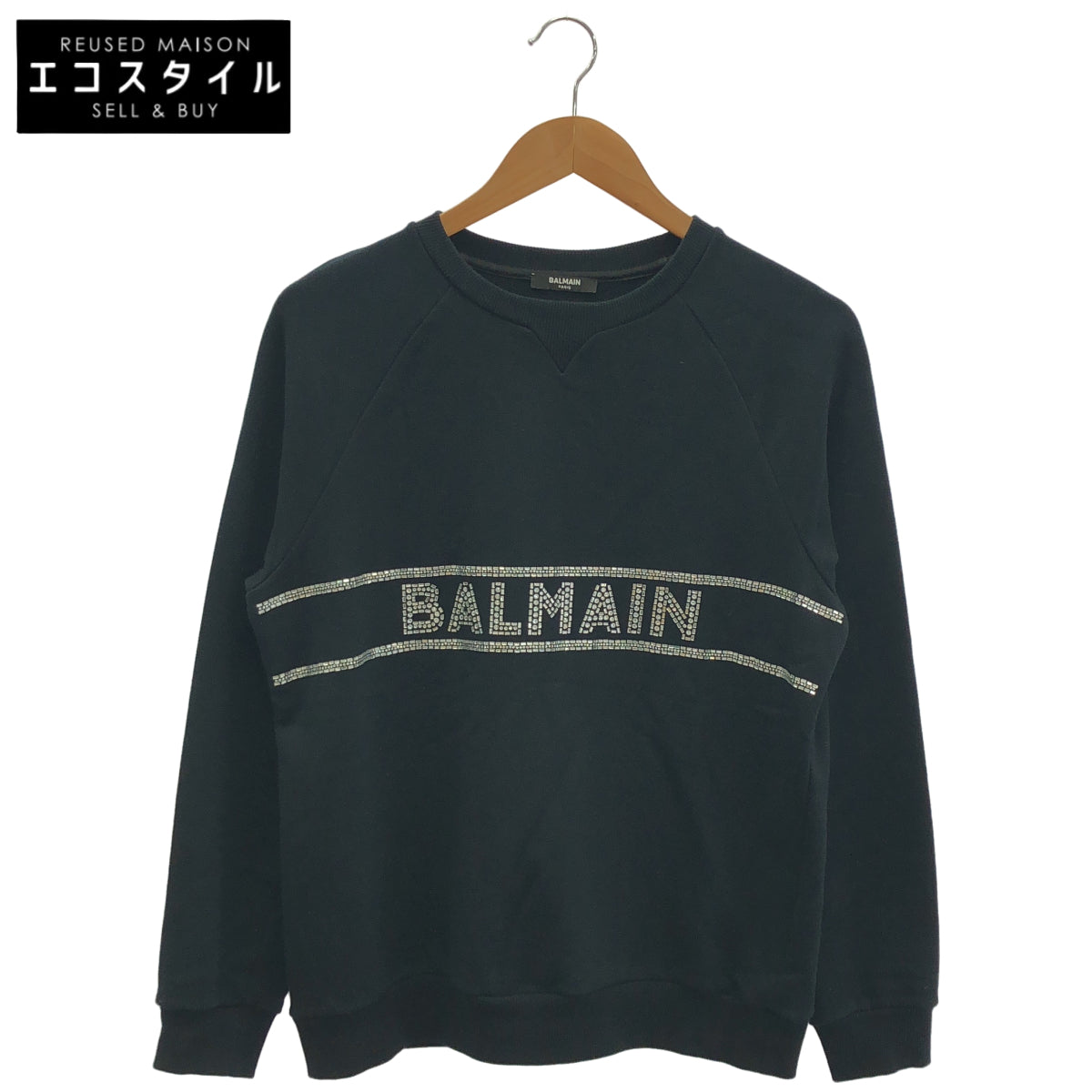 BALMAIN Balmain Black Bijou Logo Sweatshirt Top