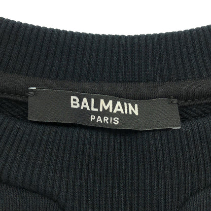 BALMAIN バルマン ブラック ビジュー ロゴ スウェット トップス