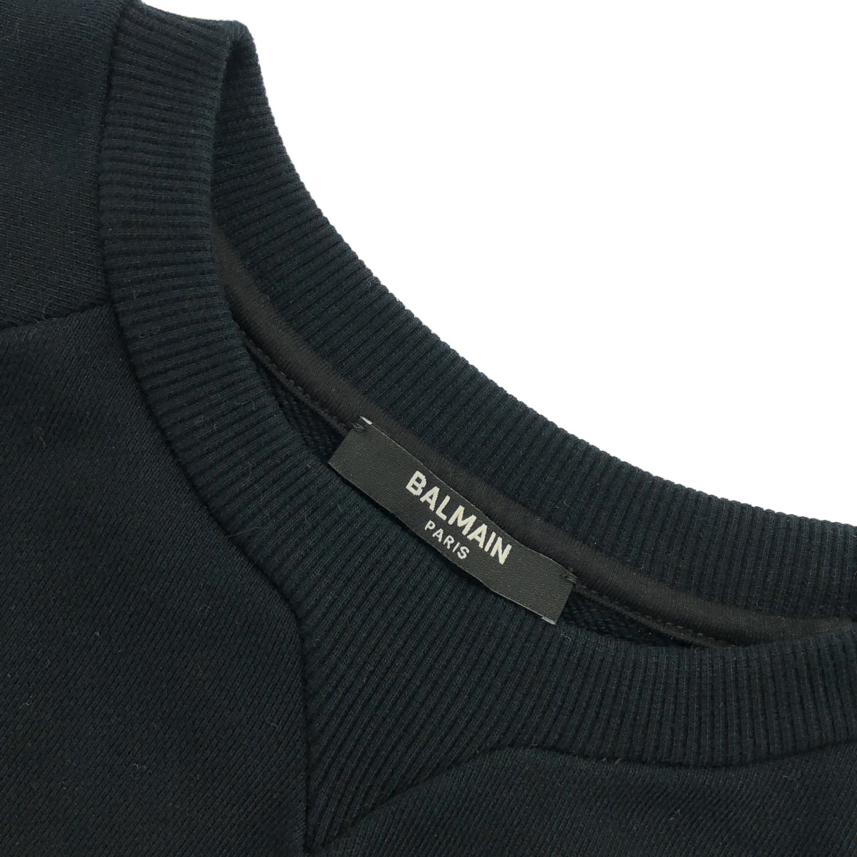 BALMAIN バルマン ブラック ビジュー ロゴ スウェット トップス