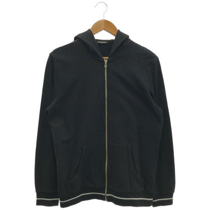 BALMAIN バルマン ブラック コットン ジップアップ パーカー トップス