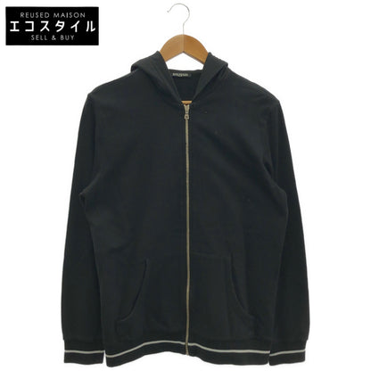 BALMAIN バルマン ブラック コットン ジップアップ パーカー トップス