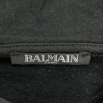 BALMAIN バルマン ブラック コットン ジップアップ パーカー トップス