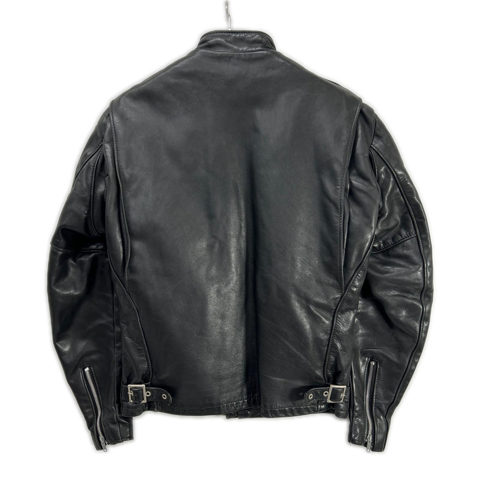 schott Schott 07203 black single rider jacket with shearling lining jacket
